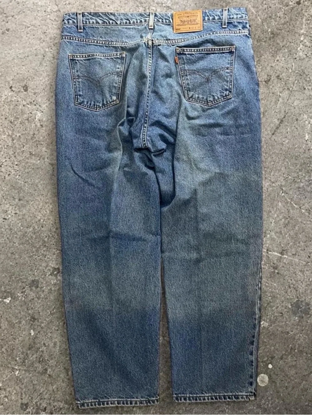 Vintage 90s Levi's 550 Orange Tab Relaxed Fit Men's Jeans Blue Wash 42x30